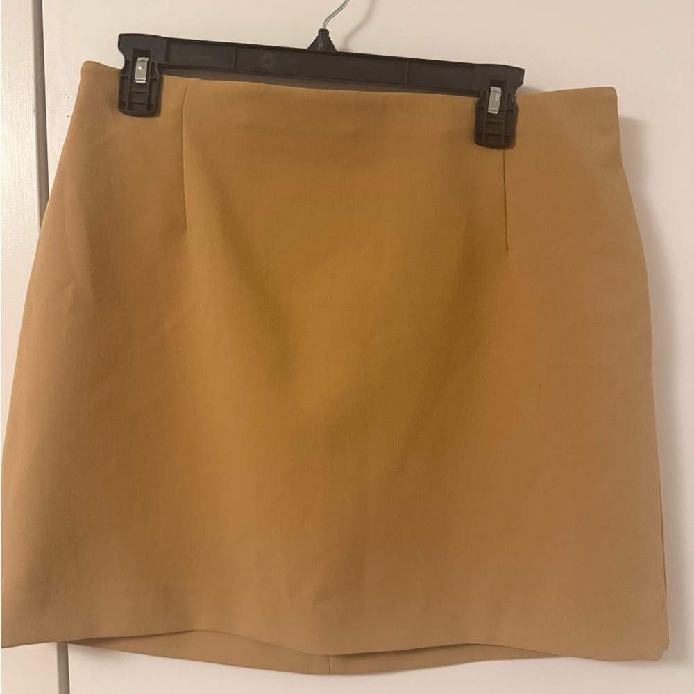 Uniqlo Tan Pencil Mini Skirt for Work